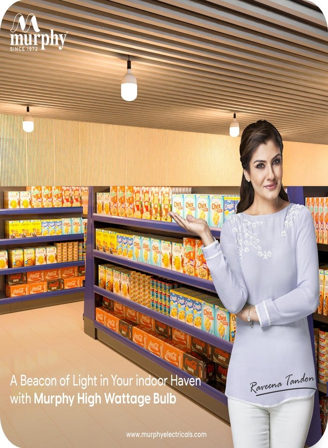 مورفي مصباح مورفي LED بقوة 70 واط - ضوء نهاري بارد | مصباح عالي الطاقة موفر للطاقة | قاعدة B22 | عمر طويل | 6500 كلفن أبيض ساطع | ضمان لمدة عامين (عبوة من مصباح واحد) - Image 5